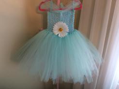 Tutu dress in turquoise with white underlay